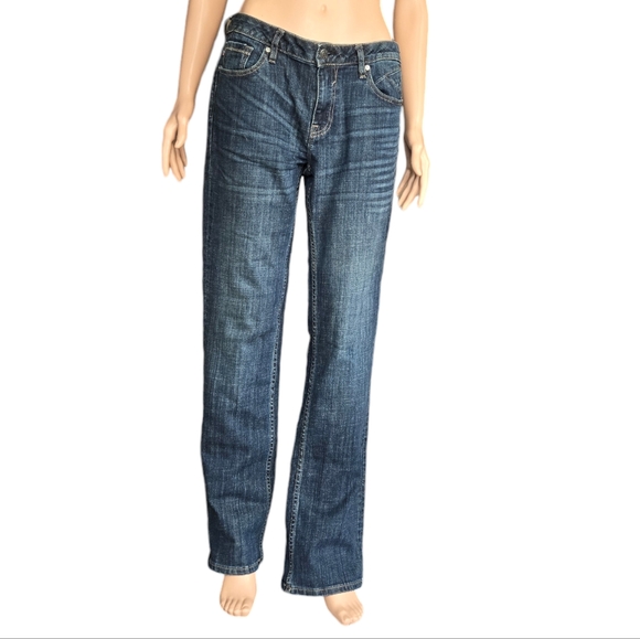 Vigoss Womens 31 The Chelsea Boot Cut Denim Jeans Y2k Classic W31 L33 Dark wash - Picture 6 of 12